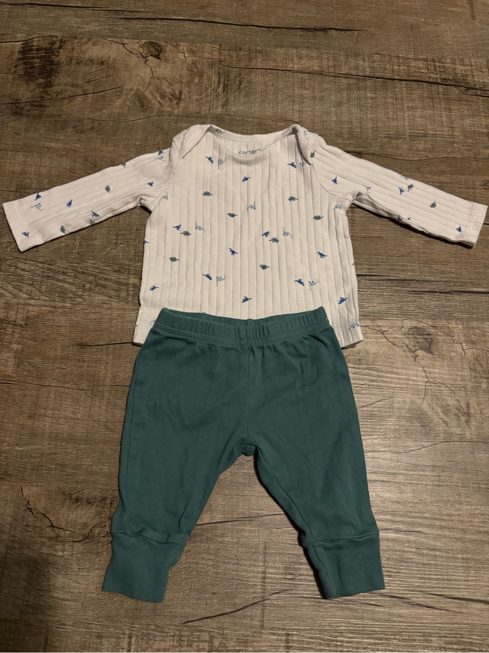Neutral Ribbed Baby Two-Piece Sets - Picture 6 of 6